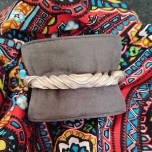 Vintage Art Deco Sterling Silver Cuff Bracelet (Heavy 43.09grams)